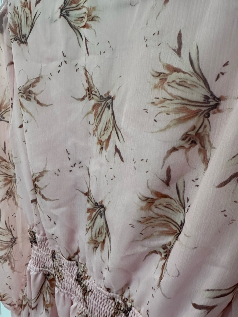 Tie-Front Pink Floral Ruffle Mini Dress - Picture 6 of 7